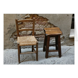 Silla pequeña y taburete, Pienza, Italia