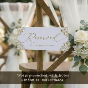 Silla Reservada o Letrero de Fila de Boda de Oro E