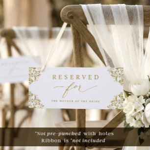 Silla Reservada o Letrero de Fila de Boda de Oro E