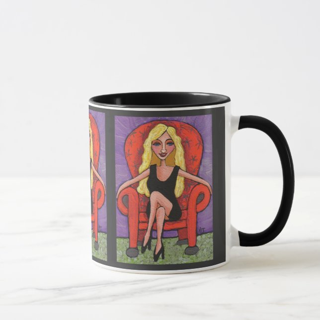 Silla rubia y roja descarada - taza (Derecha)