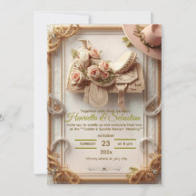 Silla y brillo – Invitación de boda rústica occide