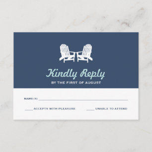 Sillas de playa de Adirondack que casan la tarjeta