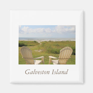 Sillas de playa en el imán de la isla Galveston