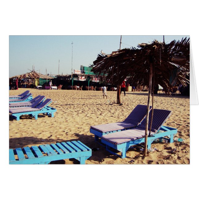 Sillas de playa en la playa de Candolim en Goa Ind (Anverso (Horizontal))