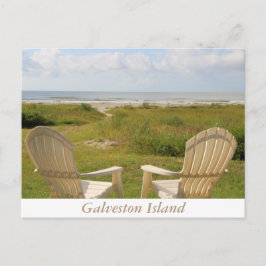 Sillas de playa en la postal de la isla Galveston