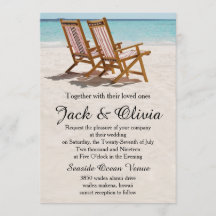 Sillas de playa Invitación a matrimonio de destino