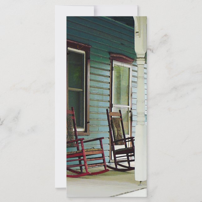 Sillas rocosas de madera en la porche (Anverso)