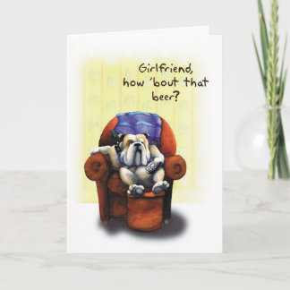 Sillón bulldog - Tarjeta de cumpleaños divertida