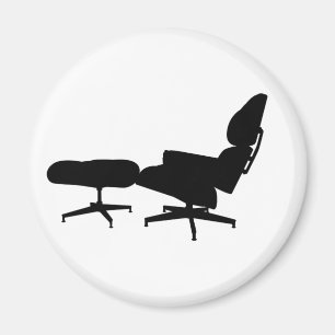 Sillón de Eames y imán del otomano