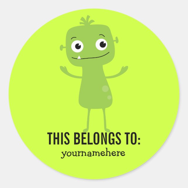 Silly Cute Monster ESTO PERTENECE A Pegatinas (Anverso)