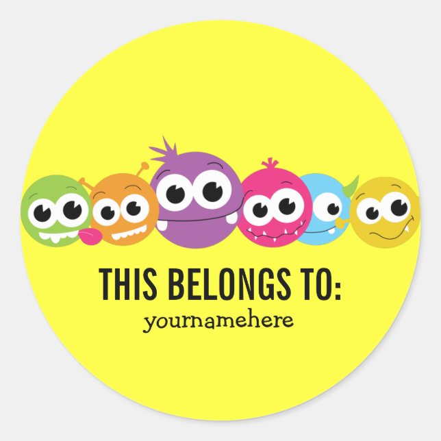 Silly Cute Monster ESTO PERTENECE A Pegatinas (Anverso)