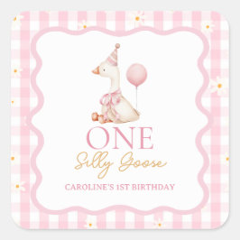 Silly Goose Daisy Gingham Primer Pegatina de cumpl