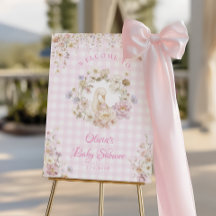 Silly Goose Floral Gingham Baby Shower Welcome