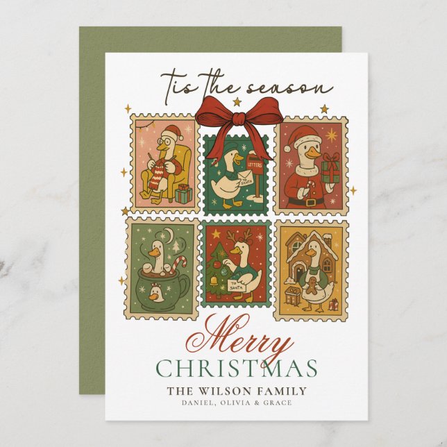 Silly Goose Funny Vintage Feliz Navidad (Anverso / Reverso)