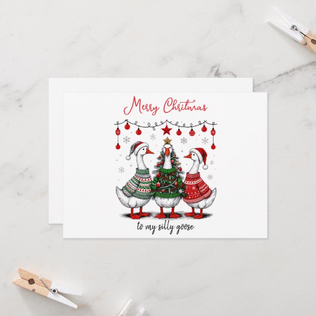 Silly Goose Merry Christmas | Festividad divertida (Anverso/Reverso In Situ)
