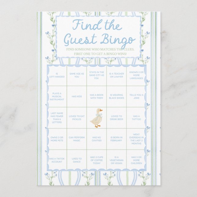 Silly Little Goose Baby Shower Game (Anverso)