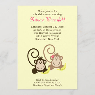 Silly Monkeys 5x7 Invitación a ducha de novias