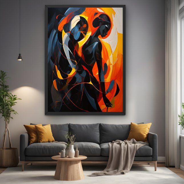 Silueta abstracta elegante en arte de tonos feroce (Subido por el creador)