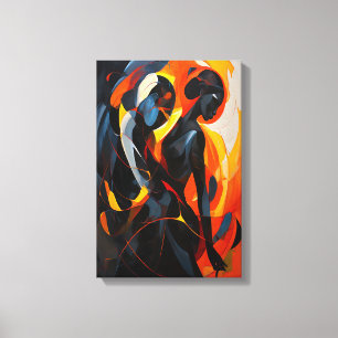 Silueta abstracta elegante en arte de tonos feroce