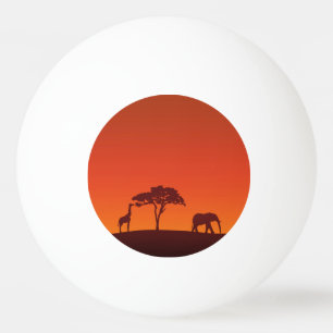 Silueta africana del safari - bola de ping-pong