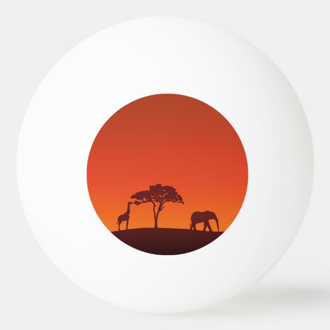 Silueta africana del safari - bola de ping-pong (Anverso)