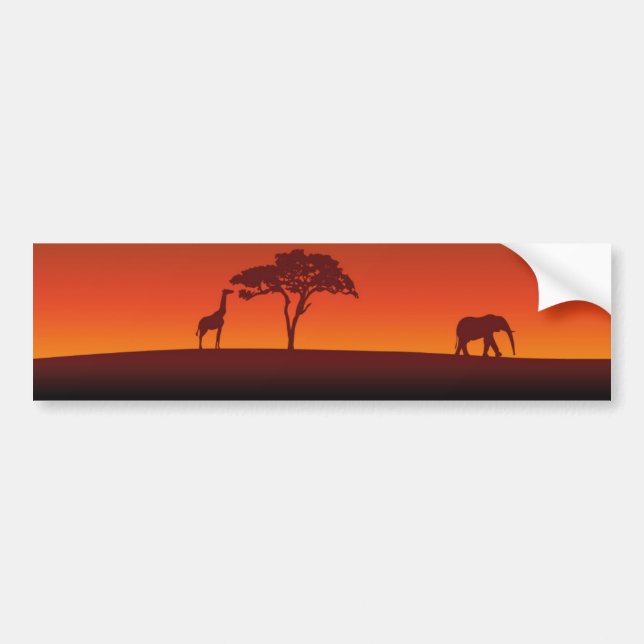 Silueta africana del safari - pegatina para el (Frente)