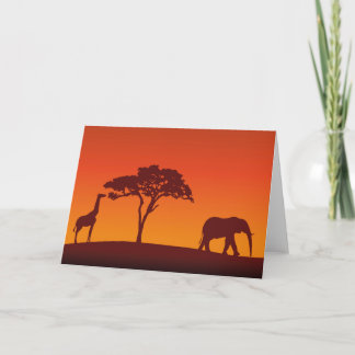 Silueta africana del safari - tarjeta de