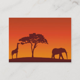 Silueta africana del safari - tarjeta de visita