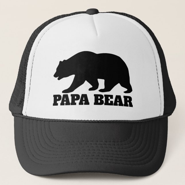 Silueta animal de oso de papá sombrero de camioner (Anverso)