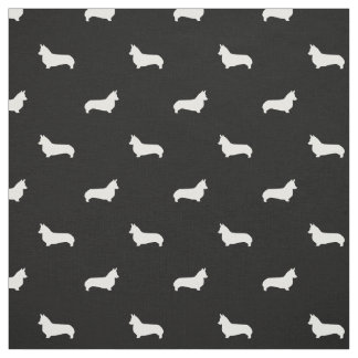 Silueta blanco y negro del corgi de la tela del