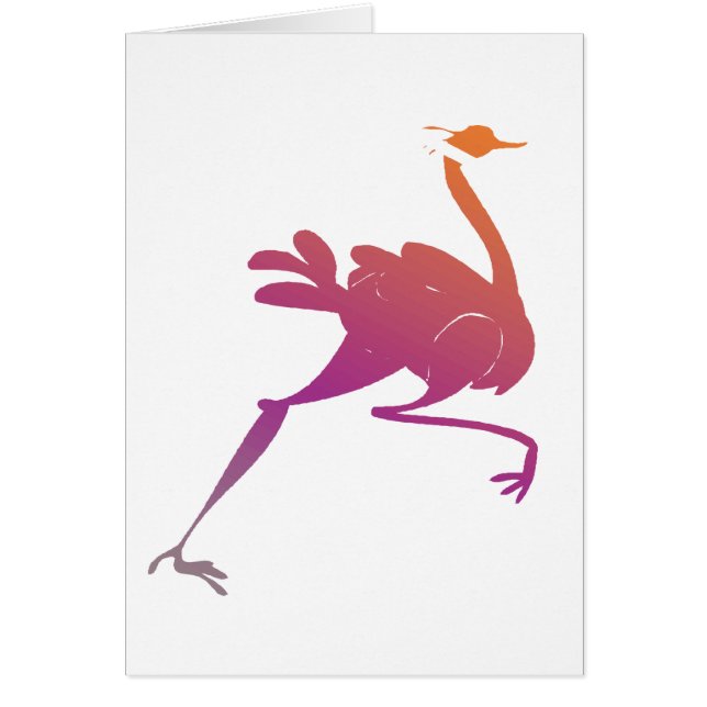 Silueta colorida de la avestruz (Frente)