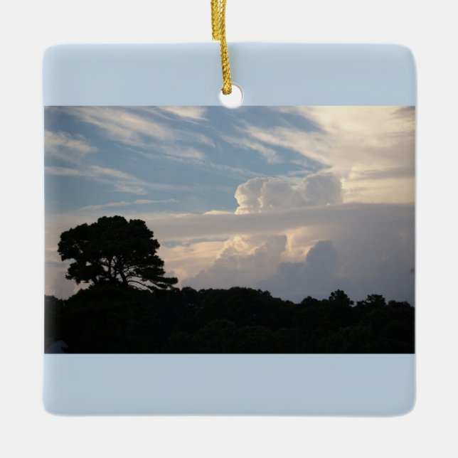 Silueta de árbol con ornamento de nubes (Anverso)