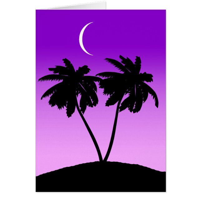 Silueta de árbol de palma en violeta (Frente)