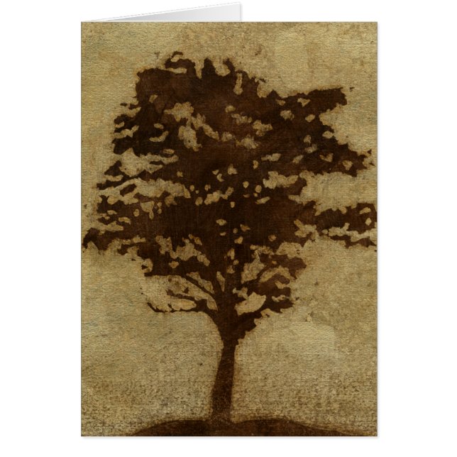Silueta de árbol sobre fondo de bronce (Frente)