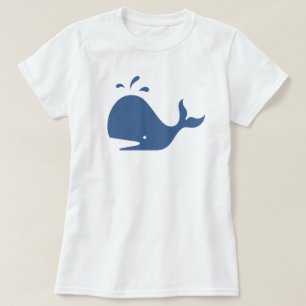Silueta de ballena azul Minimalista camiseta gráf