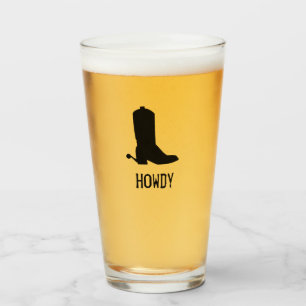 Silueta de bota de vaquero HOWDY espuelas negro di