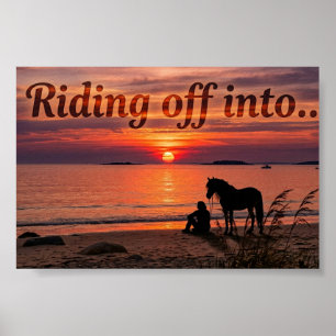 Silueta de Caballo al Atardecer - Impresión Artíst