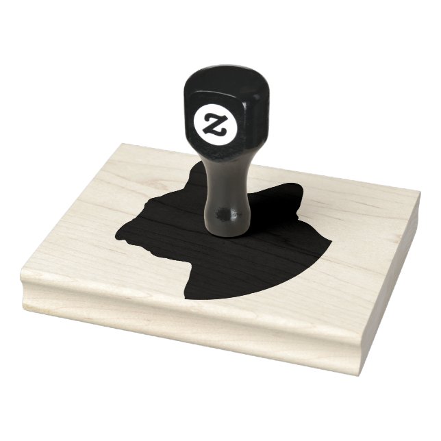 Silueta de cabeza de perro de Boxer, sello de goma (Sello)