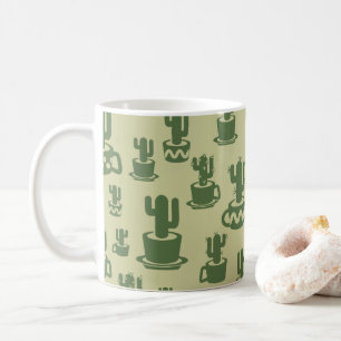 Silueta de cactus suculenta en tazas y macetas