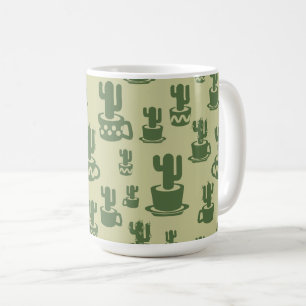 Silueta de cactus suculenta en tazas y macetas