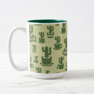 Silueta de cactus suculenta en tazas y macetas