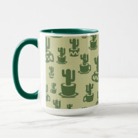Silueta de cactus suculento en tazas de Mug Combo
