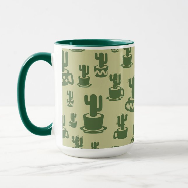 Silueta de cactus suculento en tazas de Mug Combo (Izquierda)