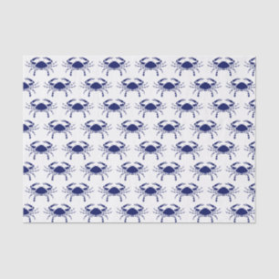Silueta de cangrejo #2 Dibujo Papel Tejido Azul