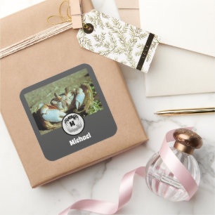 Silueta de cangrejo fantasma y etiqueta de nombre