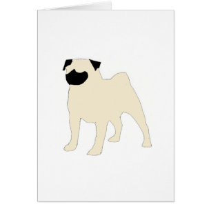 silueta de color de pug