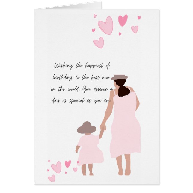 Silueta de corazón rosa de madre e hija (Frente)