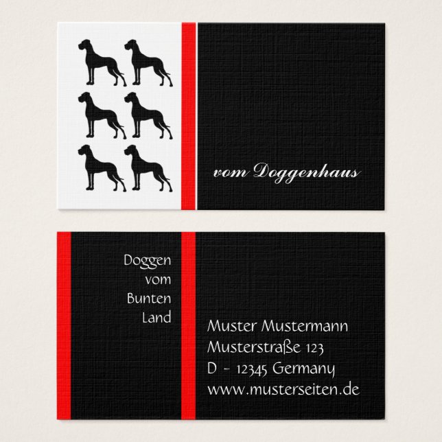 Silueta de Doggo Alemán / Gran Danés (Anverso y reverso)