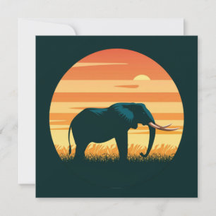 Silueta de Elephant Safari Sunset