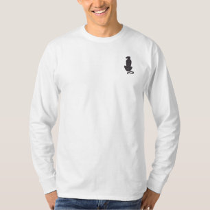 Silueta de gato negro hombres camisa blanca de man